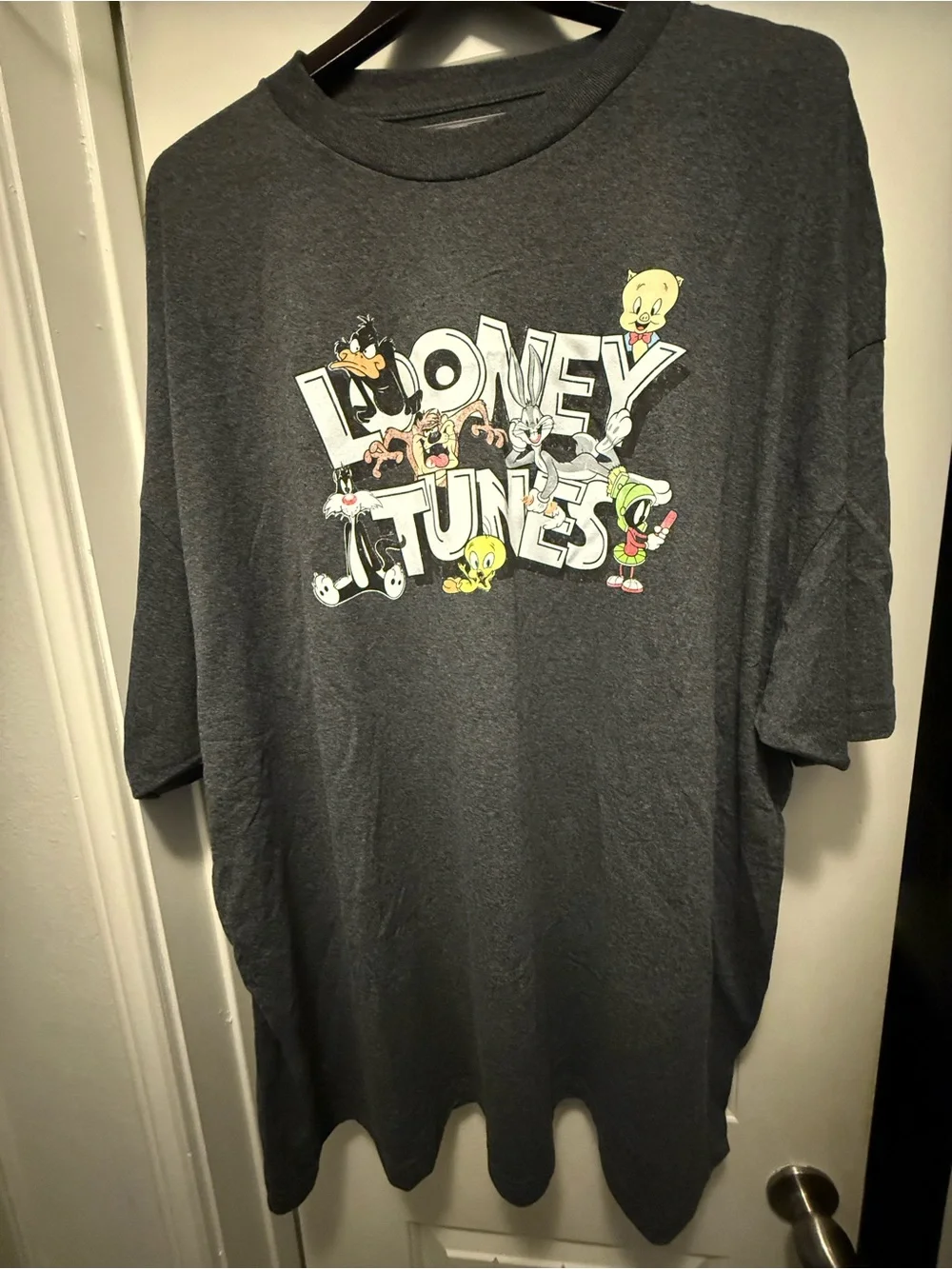 Dark Gray Looney Tunes Character Graphic Tee